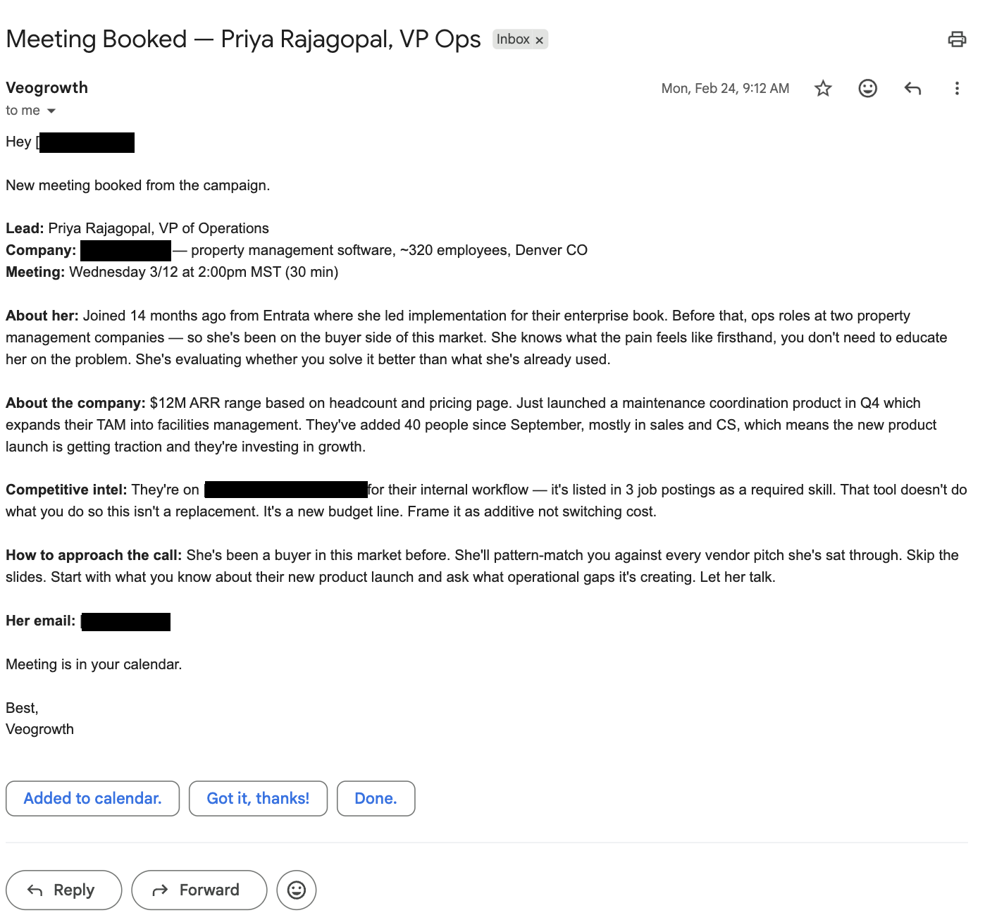 Meeting Booked — Priya Rajagopal, VP Ops